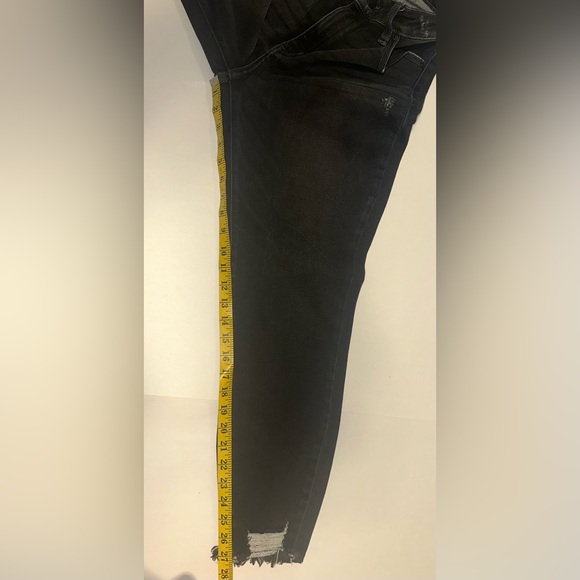 KanCan Jeans Womens Size 15 Skinny Ankle Distress Black Jeans Sz 31/27 High Rise - Picture 7 of 7